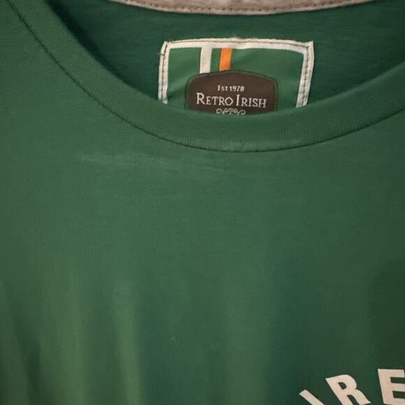 Retro Irish Unisex T-Shirt Green Ireland Patch Celtic Nation Track & Field - Picture 5 of 7